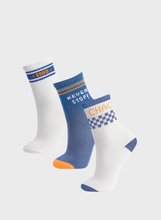 Boy 3-Pack High Cut Cotton Socks