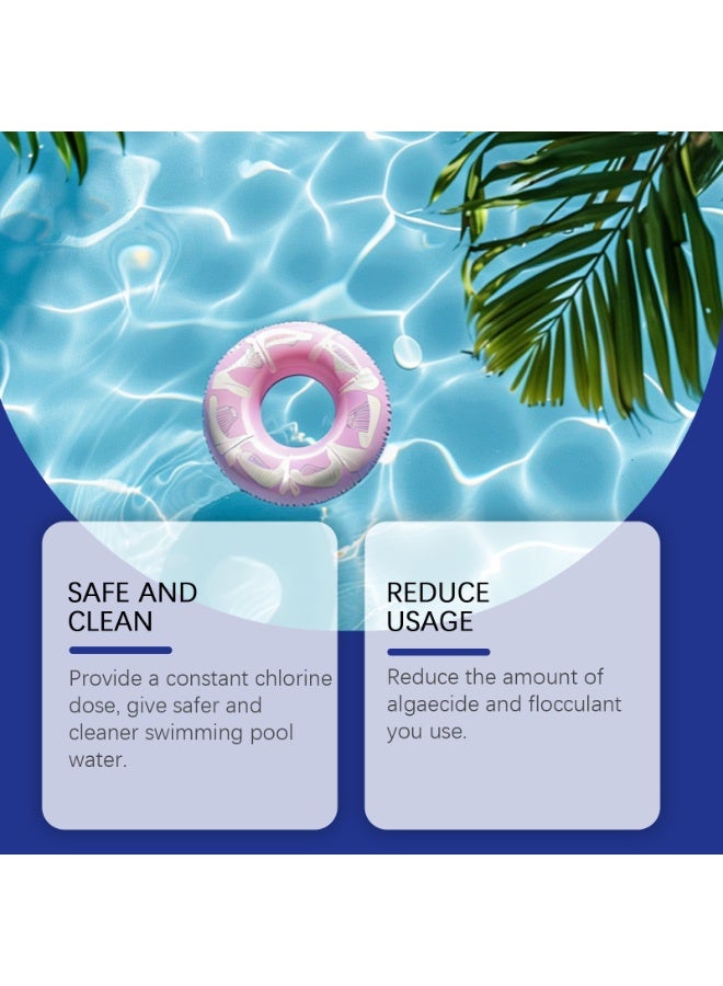 هوزونكس عبوتان من أقراص الكلور بطيئة الذوبان لحمامات السباحة والمنتجعات الصحية، أقراص مطهرة طويلة الأمد مع مُنقّي لمياه نظيفة وشفافة للغاية، 100 غرام*2 - Image 5