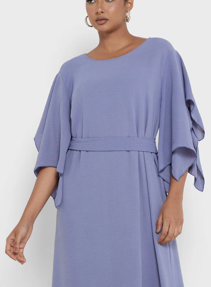 hayas closet Flutter Sleeve Maxi Dress