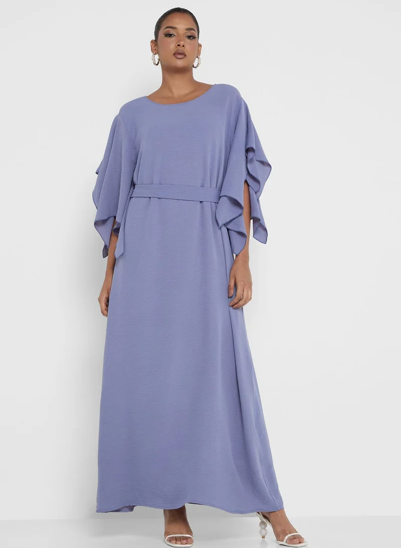 hayas closet Flutter Sleeve Maxi Dress