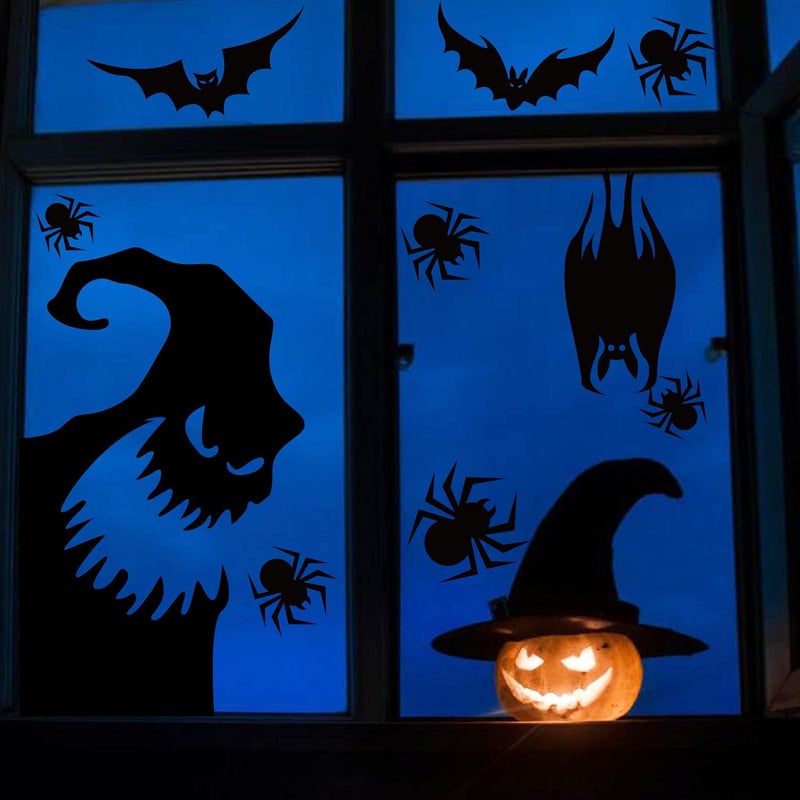 CCINEE Halloween Window Cling Sticker,Giant Spooky Monster Silhouette Window Decal for Halloween Party Decoration,4 Sheet - Image 5
