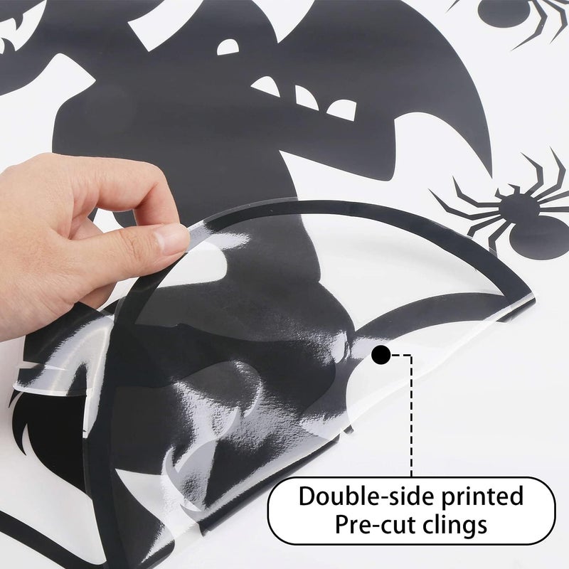 CCINEE Halloween Window Cling Sticker,Giant Spooky Monster Silhouette Window Decal for Halloween Party Decoration,4 Sheet - Image 3