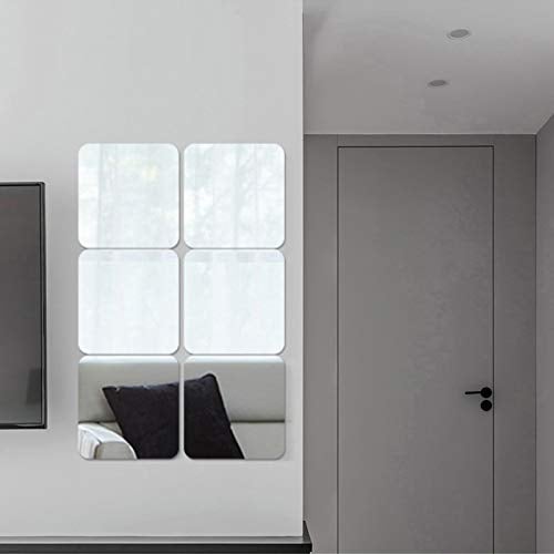 iCAGY Acrylic Self Adhesive Mirror Sheet for Wall, Plastic Non Glass Sticky Kid Safety Mirror Tiles for Wall Rectangle 8x10 inch 1Pcs - Image 4