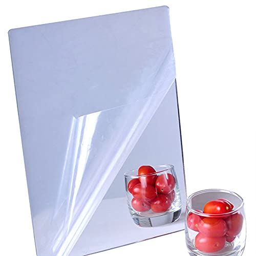 iCAGY Acrylic Self Adhesive Mirror Sheet for Wall, Plastic Non Glass Sticky Kid Safety Mirror Tiles for Wall Rectangle 8x10 inch 1Pcs - Image 1