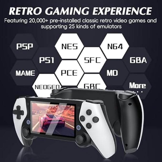 M25 RETRO HANDHELD GAME CONSOLE - 3D JOYSTICK GAME CONSOLE FOR 4.3" IPS SCREEN, 3000MAH BATTERY, 64GB STORAGE, 20,000+ PRE-INSTALLED GAMES, SUPPORTS TV CONNECTION (M25 64G) - Image 4