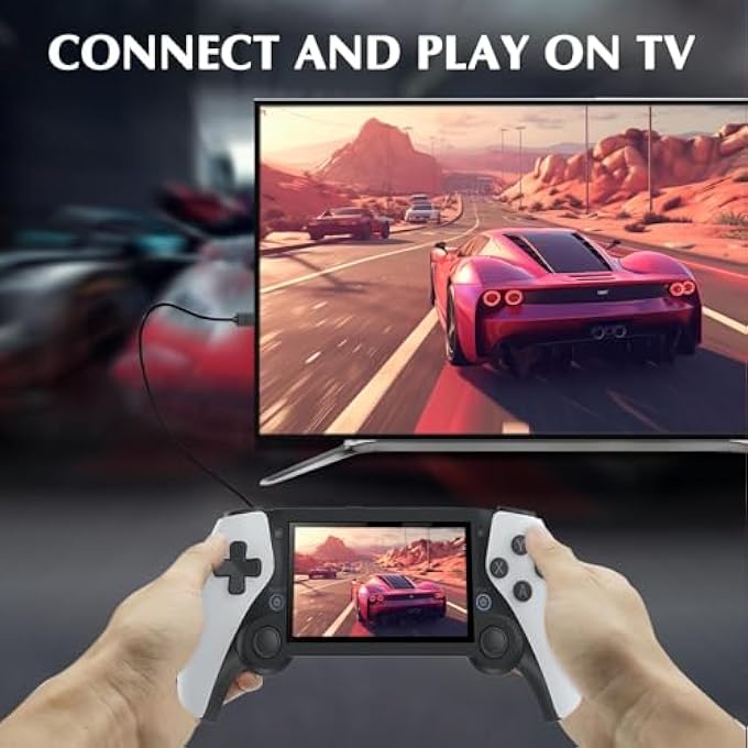 M25 RETRO HANDHELD GAME CONSOLE - 3D JOYSTICK GAME CONSOLE FOR 4.3" IPS SCREEN, 3000MAH BATTERY, 64GB STORAGE, 20,000+ PRE-INSTALLED GAMES, SUPPORTS TV CONNECTION (M25 64G) - Image 2