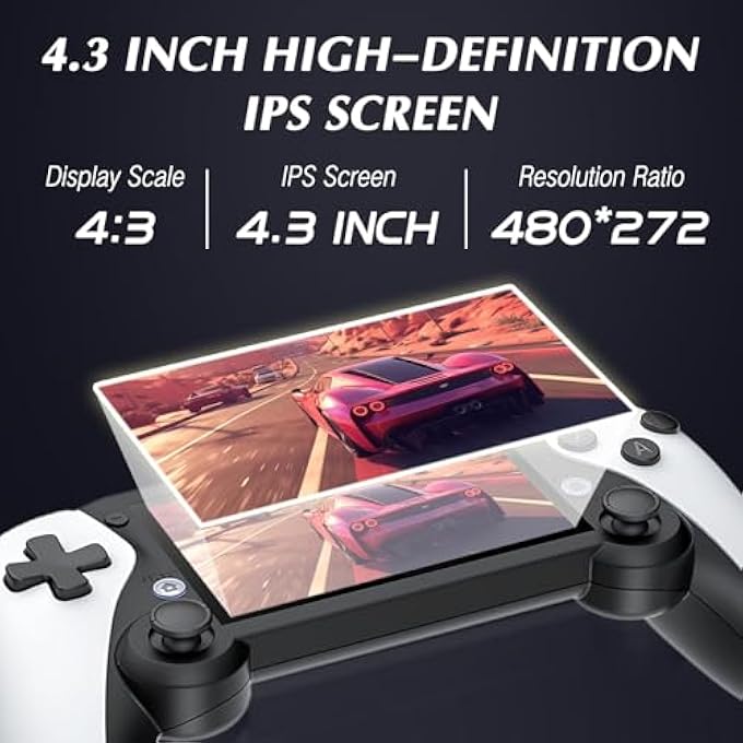 M25 RETRO HANDHELD GAME CONSOLE - 3D JOYSTICK GAME CONSOLE FOR 4.3" IPS SCREEN, 3000MAH BATTERY, 64GB STORAGE, 20,000+ PRE-INSTALLED GAMES, SUPPORTS TV CONNECTION (M25 64G) - Image 3