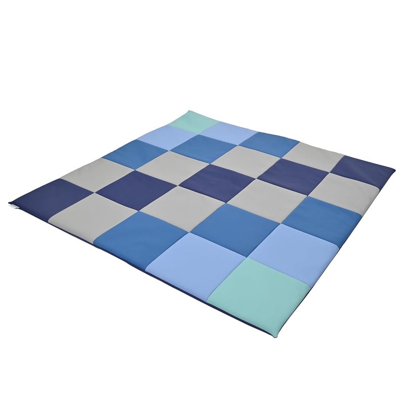 Children's Factory Patchwork Crawly Mat, Cushioned Floor Mat for Kids, Daycare Mat, Tranquility - Image 1