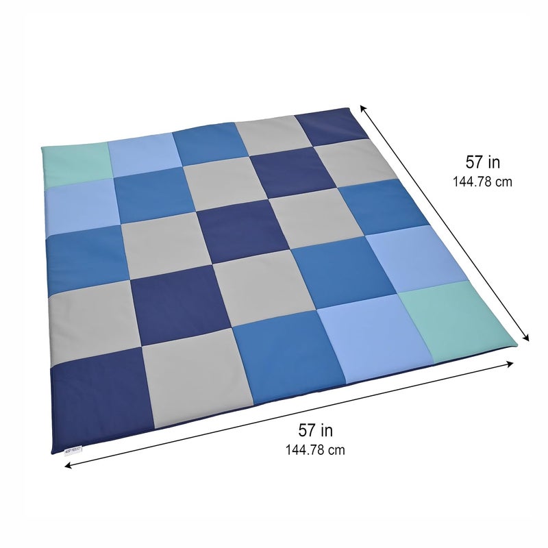 Children's Factory Patchwork Crawly Mat, Cushioned Floor Mat for Kids, Daycare Mat, Tranquility - Image 3