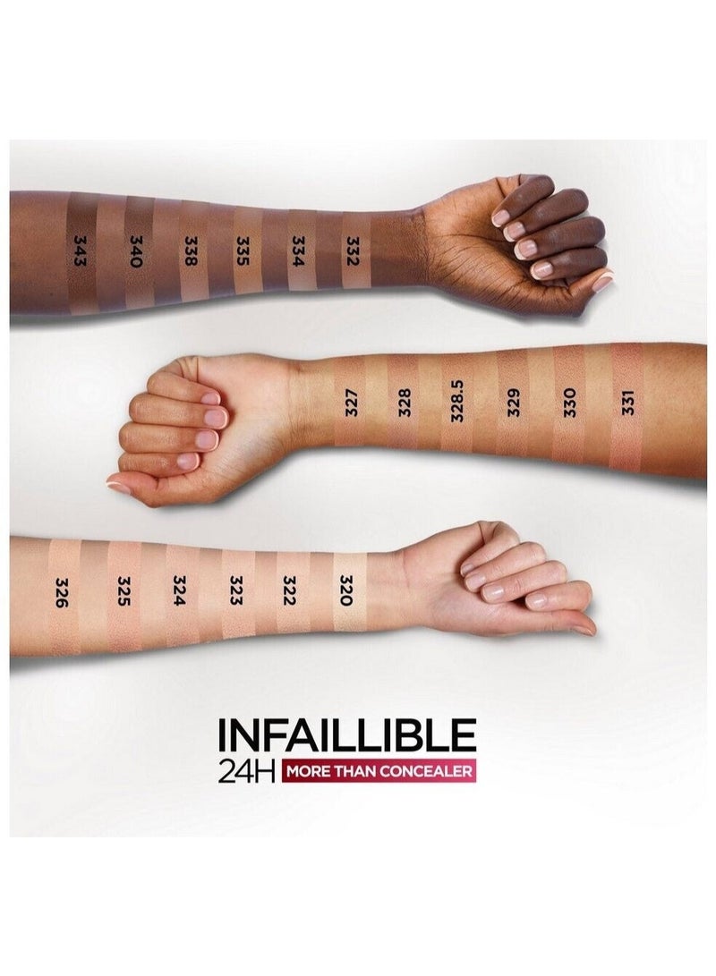 لوريال باريس إنفاليبل كونسيلر أكثر من مجرد كونسيلر، تغطية كاملة، يدوم ٢٤ ساعة - ٣٢٣ لون بني فاتح (فاون) - Image 5