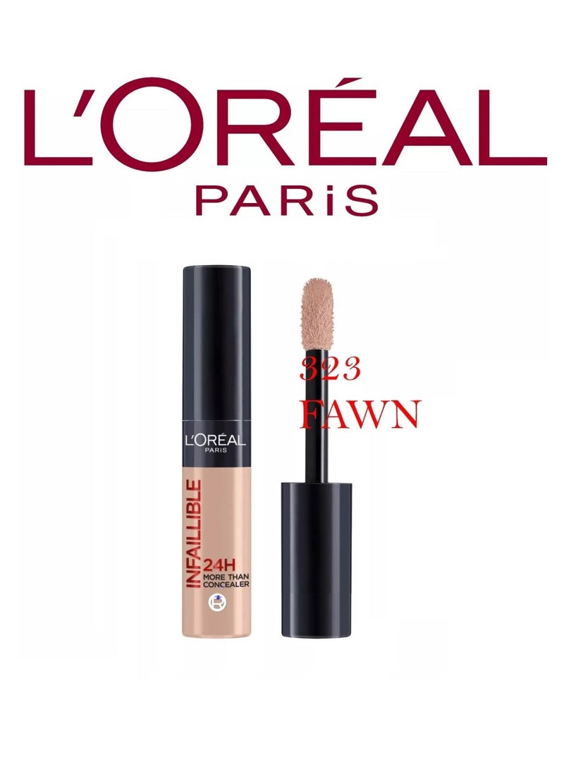 لوريال باريس إنفاليبل كونسيلر أكثر من مجرد كونسيلر، تغطية كاملة، يدوم ٢٤ ساعة - ٣٢٣ لون بني فاتح (فاون) - Image 2