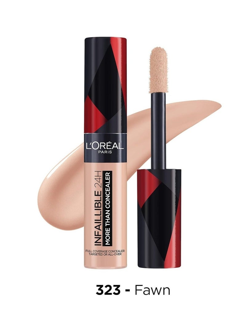 لوريال باريس إنفاليبل كونسيلر أكثر من مجرد كونسيلر، تغطية كاملة، يدوم ٢٤ ساعة - ٣٢٣ لون بني فاتح (فاون) - Image 1