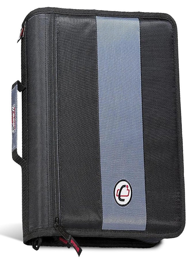 Case it Case-it Classic Zipper Binder | 2-Inch O-Rings, 350 Sheet Capacity, Multiple Storage Pockets & Shoulder Strap | School & Office Organizer | D-251 Black - Image 1