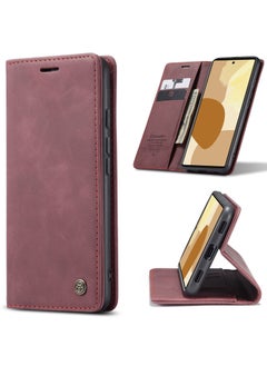 CaseMe CaseMe Google Pixel 6 Case Wallet, for Google Pixel 6 Wallet Case Book Folding Flip Folio Case with Magnetic Kickstand Card Slots Protective Cover - Wine  - Image 1