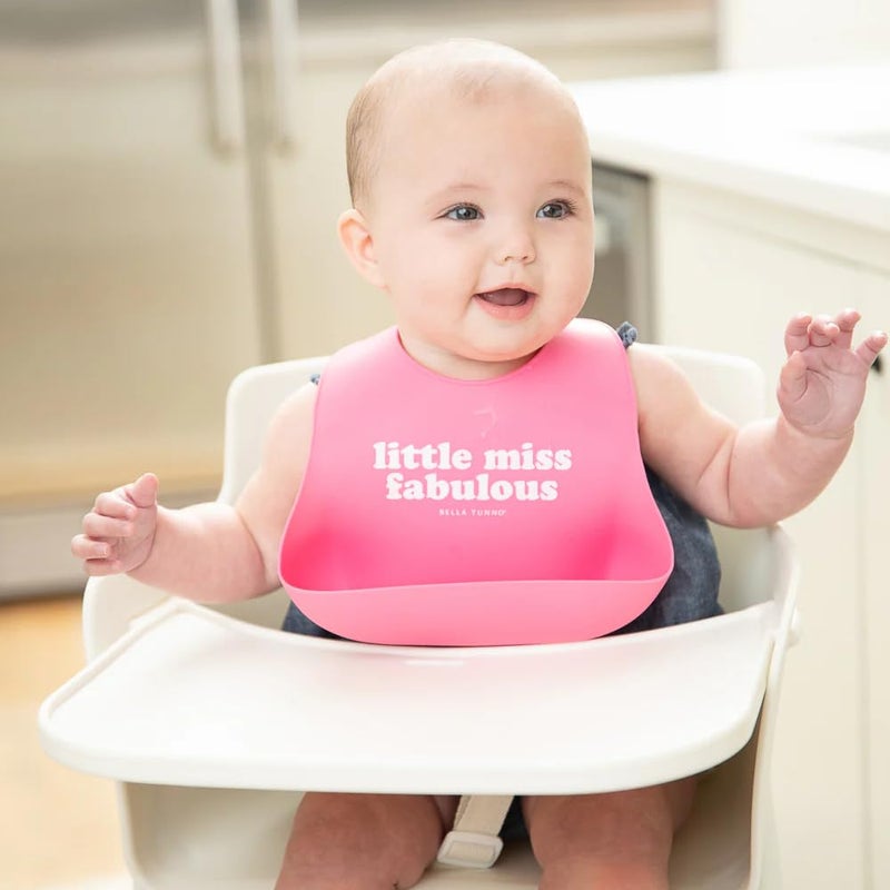 Bella Tunno Wonder Bib - Adjustable Silicone Baby Bibs for Girls, Durable and Waterproof BPA Free Silicone, Little Miss Fabulous - Image 2