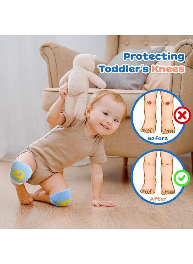 Infant & Toddler Safety Knee Pads | 6–36 Months | Light Blue | Soft Cotton & Elastic Blend | Non-Slip Shock-Absorbent Grip | Protective & Comfortable Fit | Machine Washable & Easy to Wear - Image 2