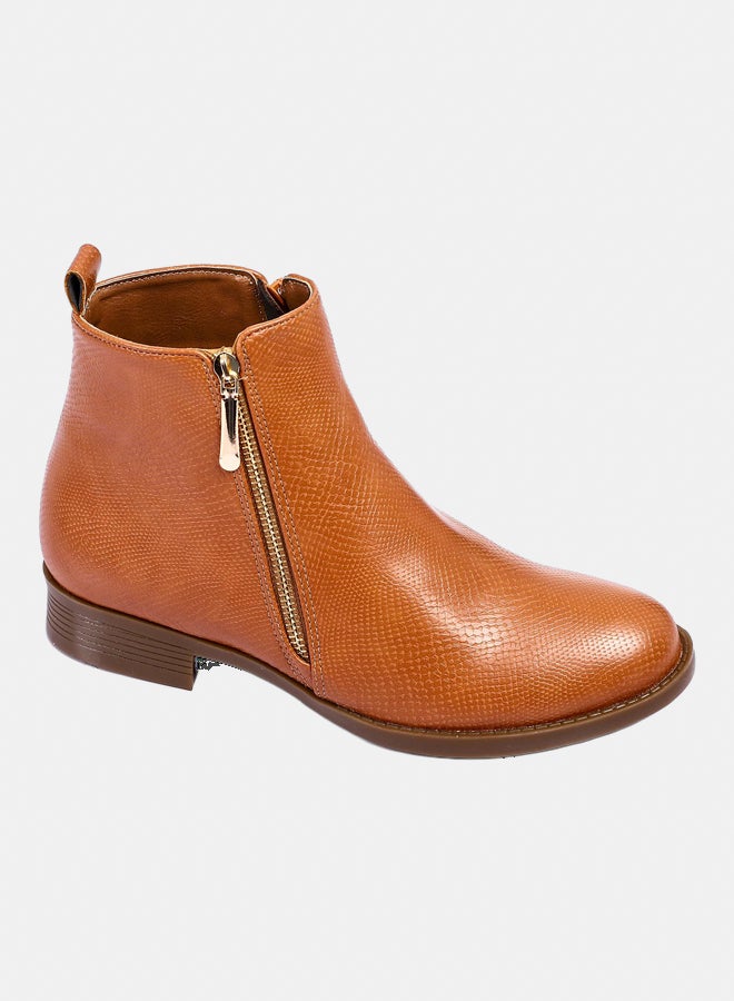 XO Style Leather Ankle Boot - 1214 Tan - Image 1