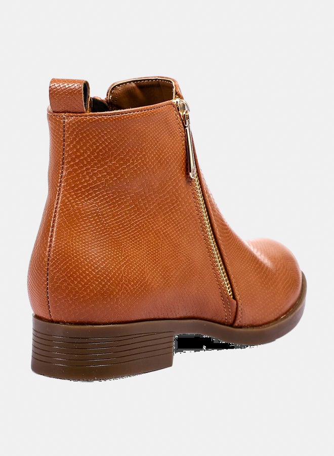 XO Style Leather Ankle Boot - 1214 Tan - Image 3