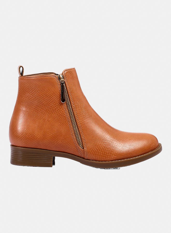 XO Style Leather Ankle Boot - 1214 Tan - Image 2