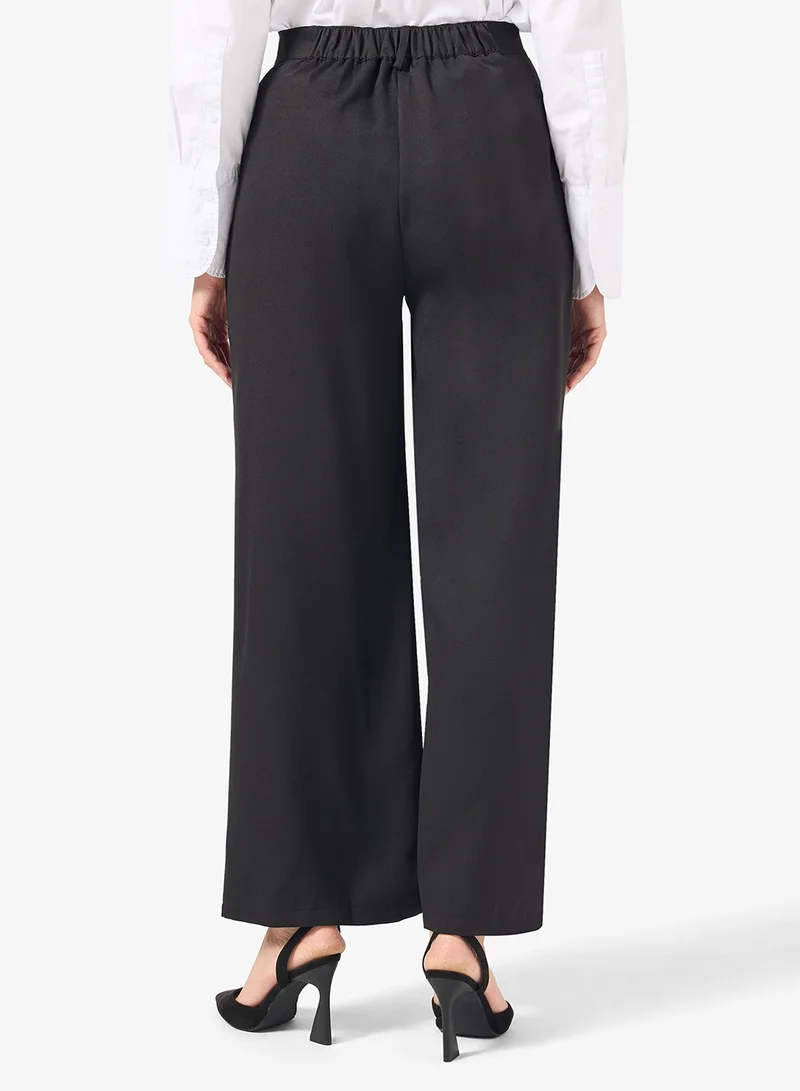 ELLA  Hig Waist Trouser With Slant Button Detail for Women | Best Price UAE