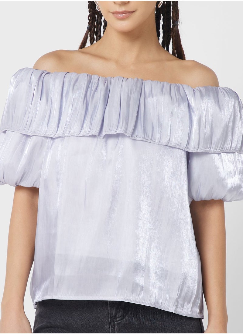 Ginger - Off Shoulder Ruffle Neck Top - Image 1