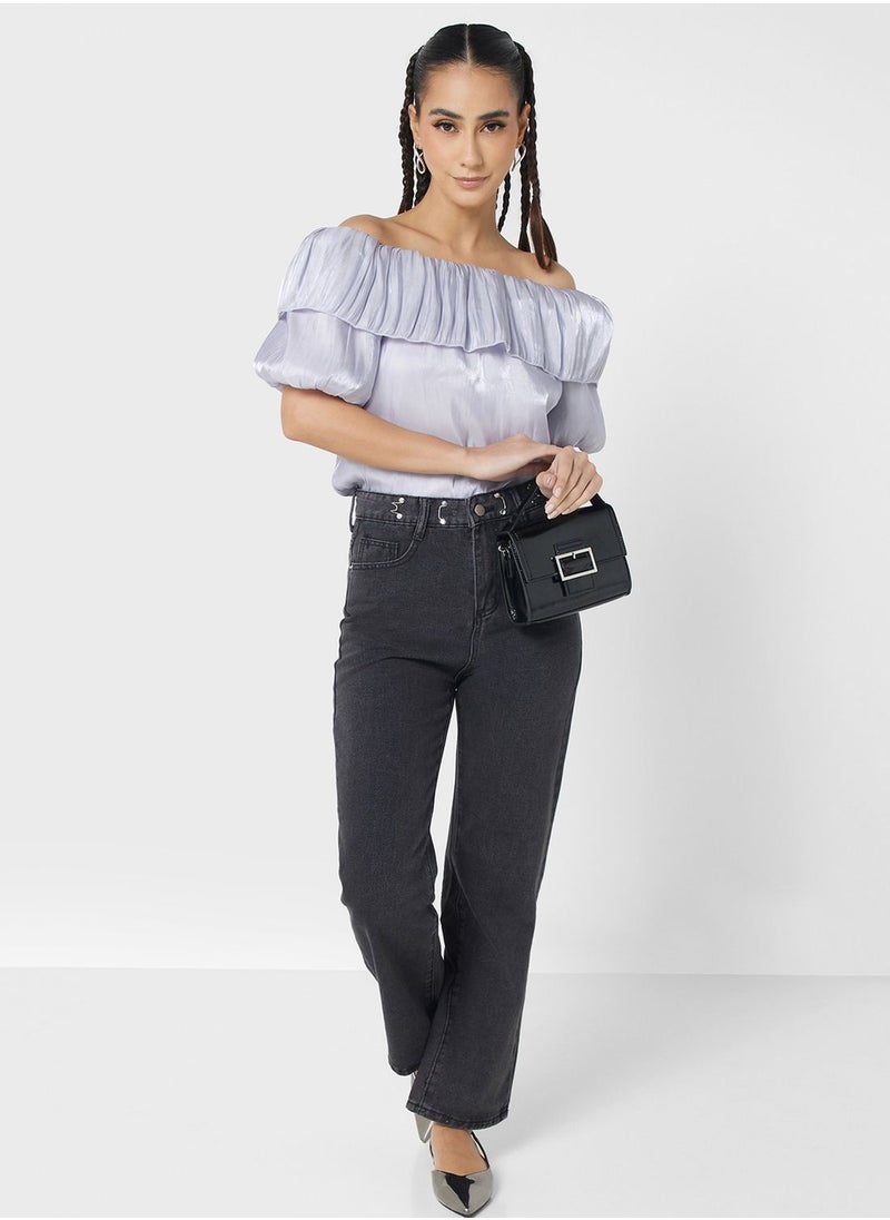Ginger - Off Shoulder Ruffle Neck Top - Image 1