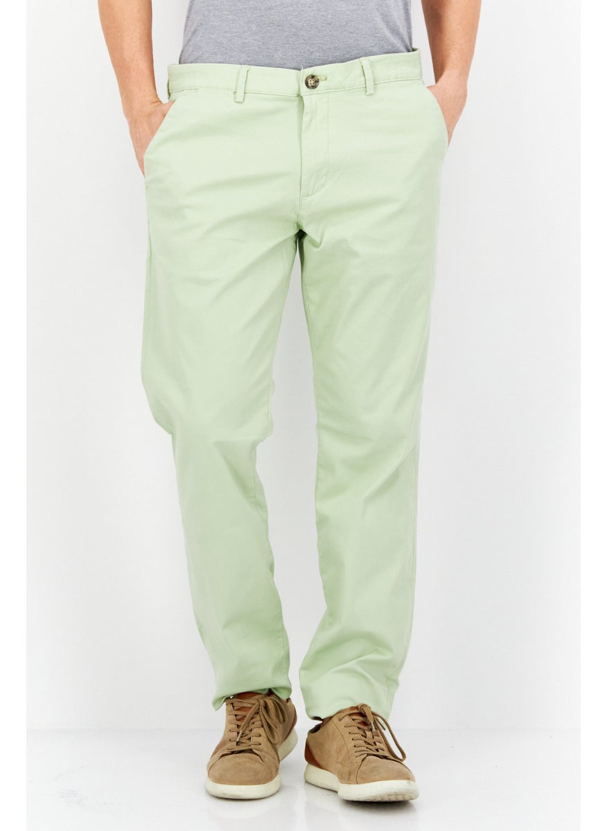 Selected Homme Men Slim Fit Solid Chino Pants, Sage  - Image 1