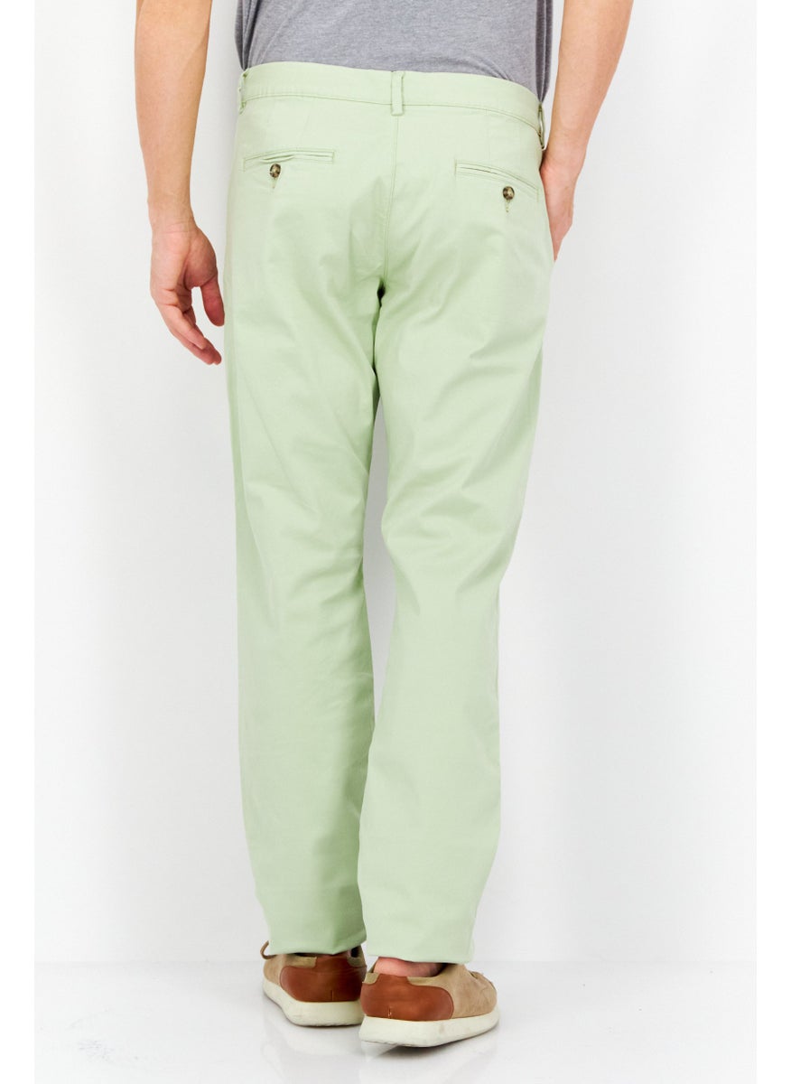 Selected Homme Men Slim Fit Solid Chino Pants, Sage  - Image 4