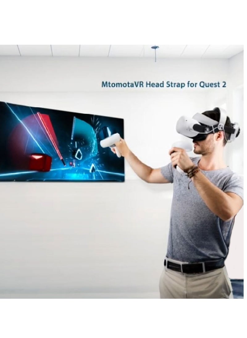 SYOSI Head Strap with Battery for Oculus Quest 3, Battery Pack Replacement Strap Builtin 5200mAh for Extended 35 Hrs of Playtime, Comfort Support VR Accessaries Compatible with Meta Quest 3, White - Image 2