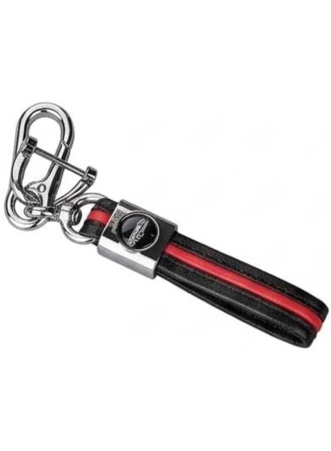 UShop U-Shop men's and women's keychain, made of genuine leather with a car logo, a metal keyring adorned with a car emblem, in a stylish and luxurious design. - Image 1