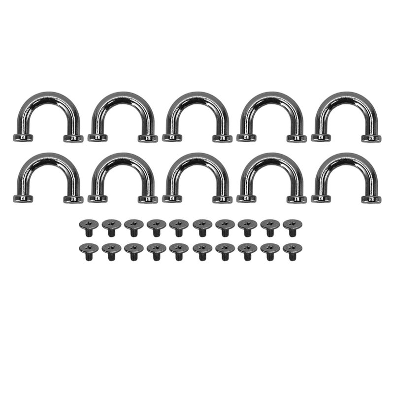 10 Set Bag Arch Bridge U Shape Metal D Ring Connector Buckles Shackle for Purses Necklaces Shoulder Bags Gray - Image 1