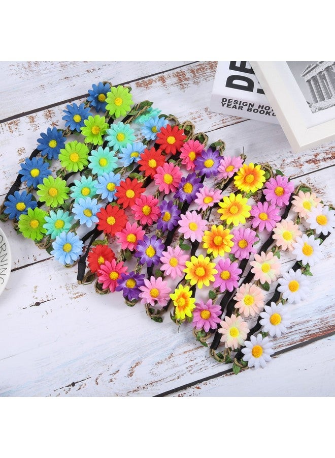 Bememo 12 Pieces Multicolor Lady Girl Fashion Flower Crown Floral Garland Headbands For Festival Wedding Party - Image 4