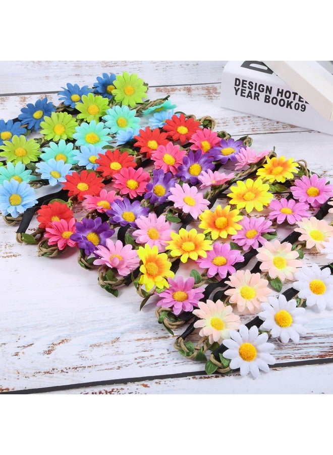 Bememo 12 Pieces Multicolor Lady Girl Fashion Flower Crown Floral Garland Headbands For Festival Wedding Party - Image 3