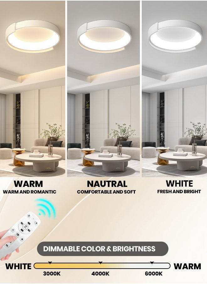 YATAI LIGHTING LED Ceiling Light, Dimmable Flush Ceiling Light with Remote Control 3000-6000K Soft Light, 18.8” Black LED Light for Bedroom, Living Room, Library, Corridor,52W  - Image 4