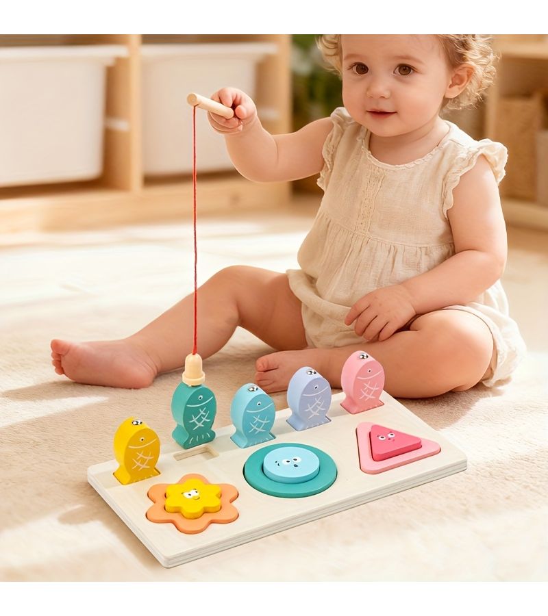 Two In One Baby Fishing Shape Matching Toy For Toddler Color Learning - Image 2