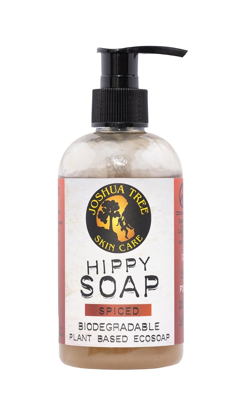 Joshua Tree Skin Care 8 oz. Organic Hippy Soap - Biodegradable Plant Based Eco Soap (Spiced)