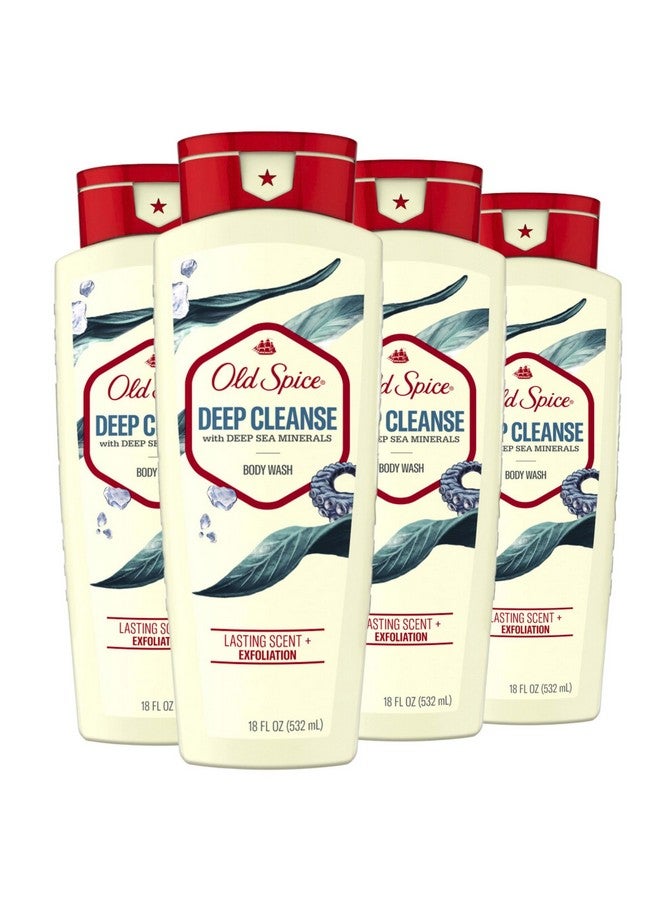 Old Spice غسول جسم ليد سبايس للرجال تنظيف عميق مع معادن البحر العميق 18 أونصة (عبوة من 4) - Image 2