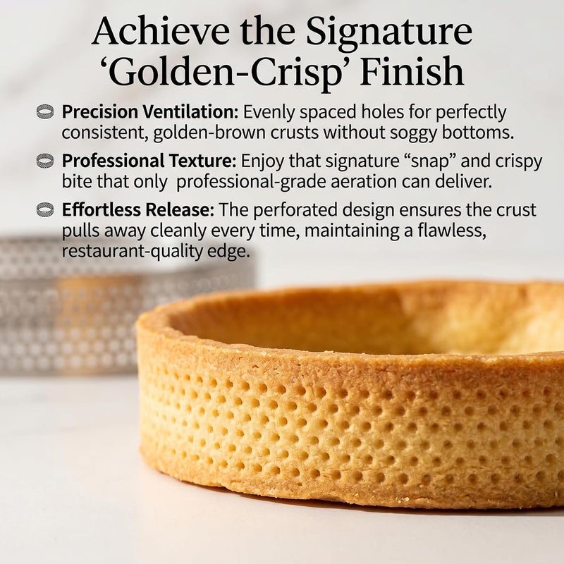 KUAYB 16Packs Perforated Tart Rings 3.15 Inch Stainless Steel Cake Rings, Round Tart Ring Molds for Cookies, fruit tarts, Prevent Soggy Crust & Even Baking - Image 5