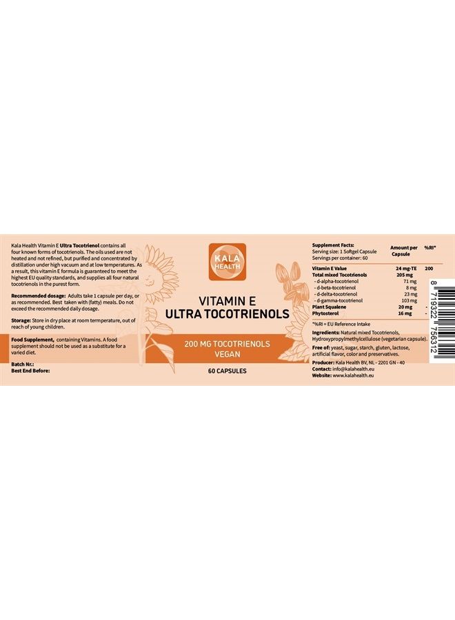 Kala Health Ultra Tocotrienol 200mg Vitamin E Vegan – All 4 tocotrienols - Tocopherol Free - Supports Immune Health & Antioxidant Health Tocotrienols Supplement - Image 3