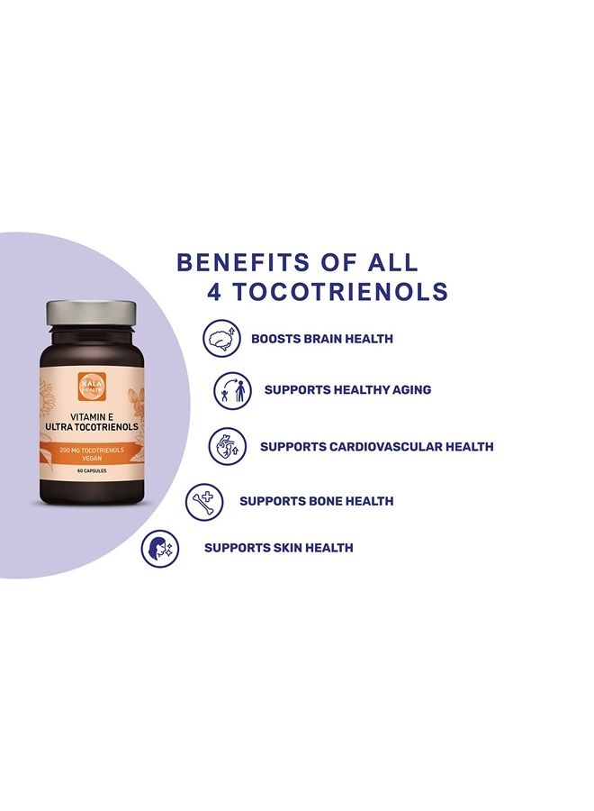 Kala Health Ultra Tocotrienol 200mg Vitamin E Vegan – All 4 tocotrienols - Tocopherol Free - Supports Immune Health & Antioxidant Health Tocotrienols Supplement - Image 2