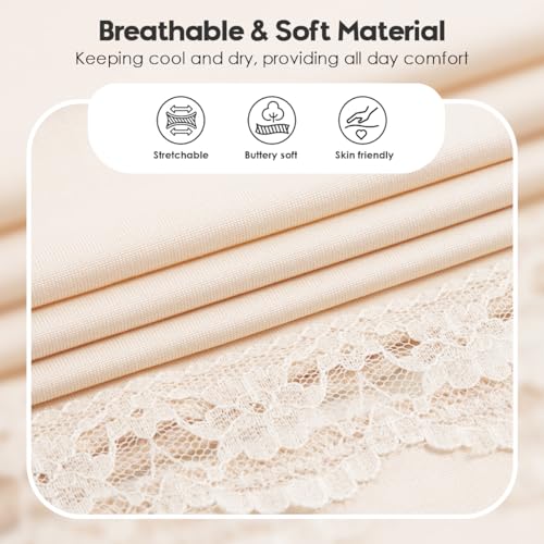 MANCYFIT Women's Tube Top Dress Slip Sleeveless Underdress Invisible Straps Nude Large - Image 4