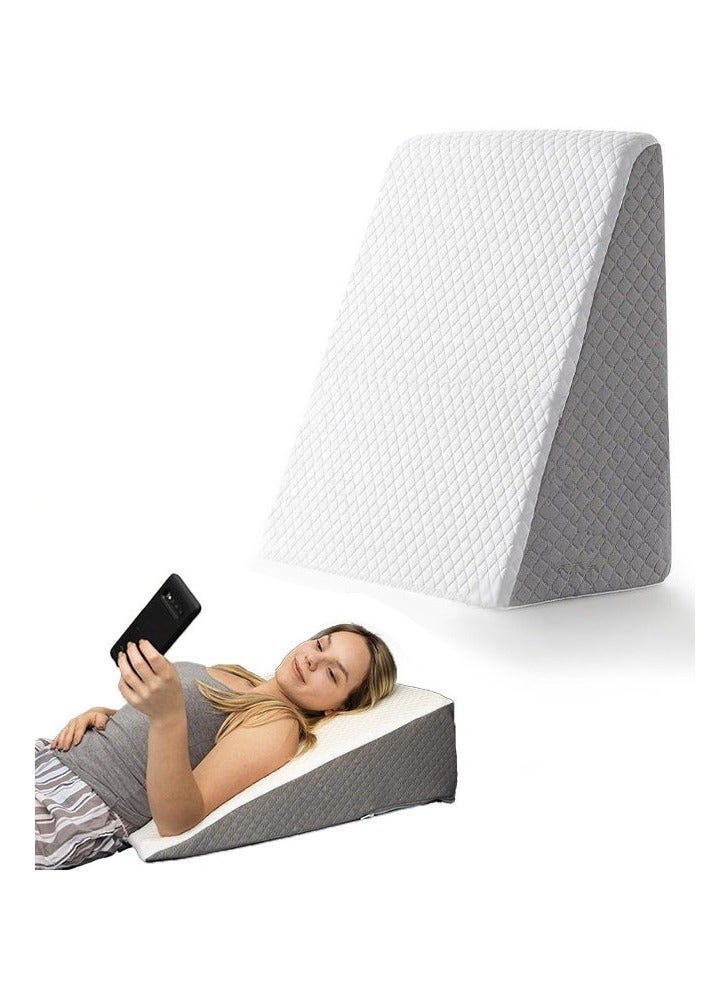 Arabest Memory Foam Bed Wedge Pillow for Adults, Ergonomic Design for Back, Leg, & Body Support, Ideal for Acid Reflux, Back Pain, Leg Pain, & Medical Recovery, Triangle Incline Pillow with Cover - Image 1