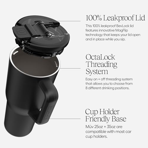 BrÃ¼Mate BrüMate Müv - 25oz 100% Leak Proof Insulated Coffee Mug with Handle & Lid - Stainless Steel Coffee Travel Mug - Double Walled Coffee Cup (Dark Aura) - Image 3
