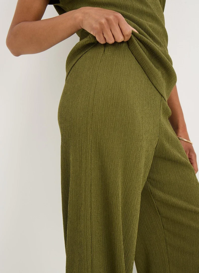Matalan Olive Green Wide Leg Trousers