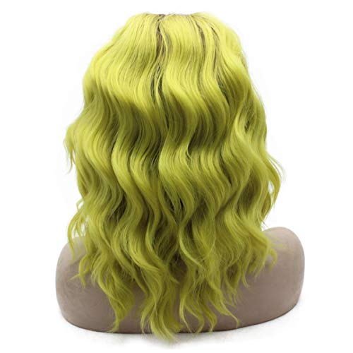 MX angel Mxangel Shoulder Length Wavy Black Blonde Heat Friendly Fiber Hair Synthetic Lace Front Wig - Image 4