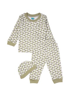 Babies Basic 7 Piece Unisex 100% Cotton Gift Set Include Bib, Blanket, Mitten, Cap, Romper, Top And Bottom Set, Green  - Image 5