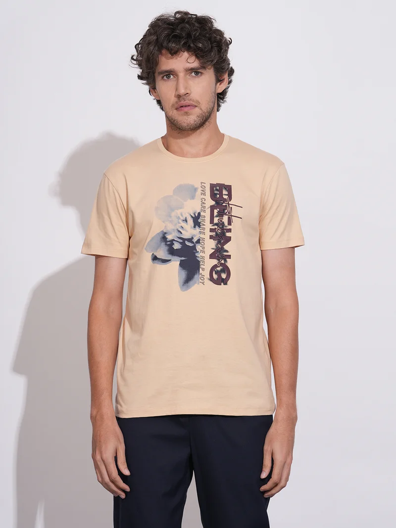 Being Human Men Printed Pure Cotton Slim Fit T-shirt