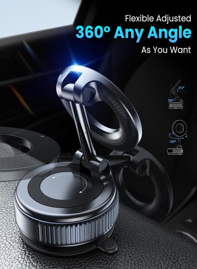 Jononser Magnetic Suction Cup Phone Mount for Magsafe, 360° Adjustable Magnetic Car Phone Holder, Pocket Size Foldable Car Mount, Cell Phone Holders for Your Car for iPhone 17 16 15 14 13 12 Series - Image 5