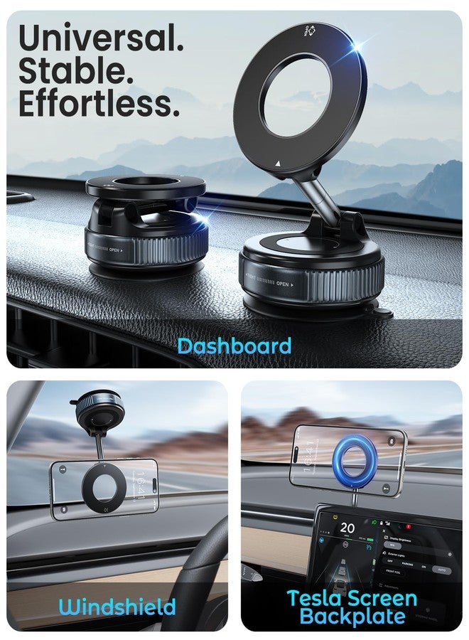 Jononser Magnetic Suction Cup Phone Mount for Magsafe, 360° Adjustable Magnetic Car Phone Holder, Pocket Size Foldable Car Mount, Cell Phone Holders for Your Car for iPhone 17 16 15 14 13 12 Series - Image 2