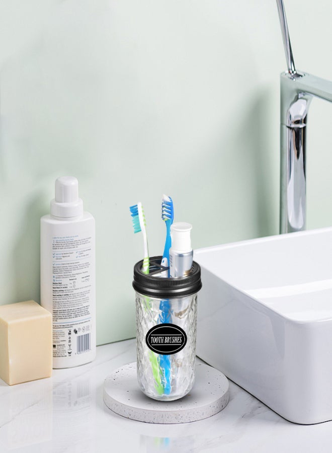 1Pcs Replacement Mason Jar Toothbrush Brush Holder Lids for 3 Inch Caliber Jars with 3 Compartment Stainless Steel Multifunctional Glass Jar Cover for Pen Toothbrush Storage - Image 4